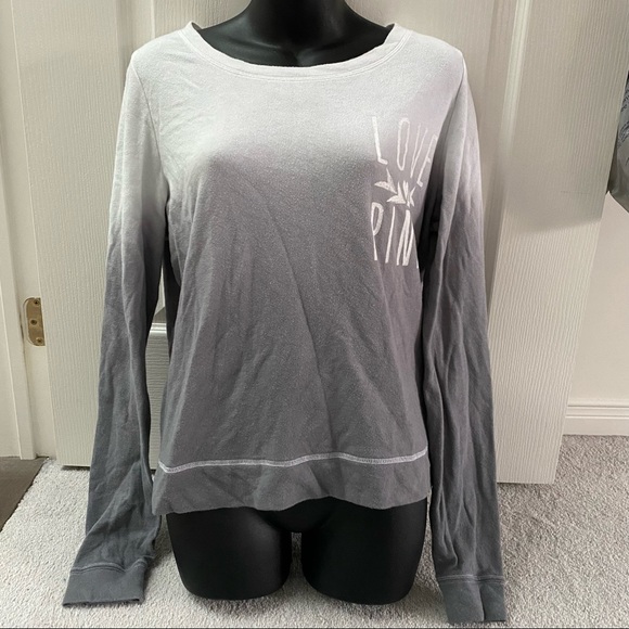 PINK White & Grey Ombre Slouchy Sweatshirt - Picture 9 of 10
